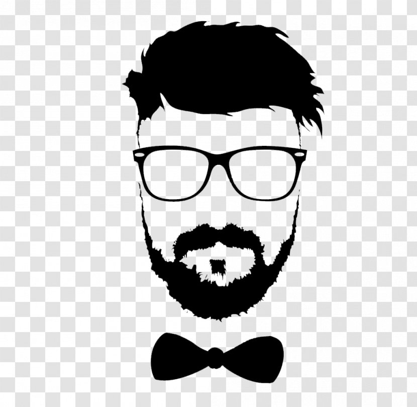 Moustache Glasses Beard Hairstyle - Monochrome Photography Transparent PNG