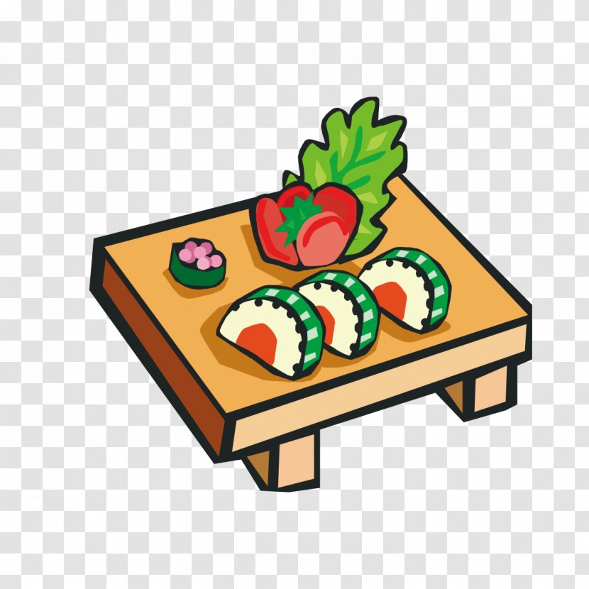 Sushi European Cuisine Table Food Fruit - Hand-painted Pattern Transparent PNG