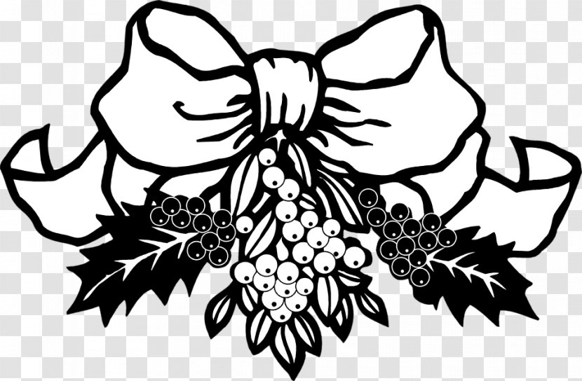 Black And White Clip Art - Holly - Flower Transparent PNG