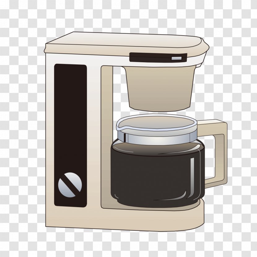 Coffeemaker Coffee Cup Kettle - Kitchen Appliance - Hand-painted Machine Transparent PNG