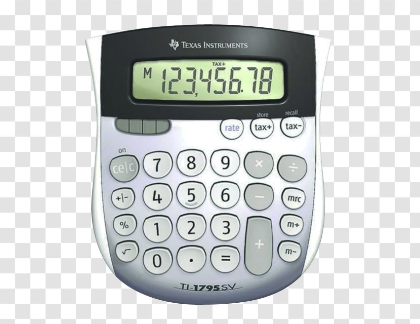 Texas Instruments TI-1795 SV Minidesk Calculator TI-BASIC TI-108 Transparent PNG