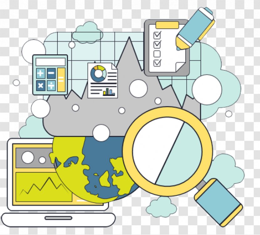 Magnifying Glass Data Illustration - And Electronic Transparent PNG