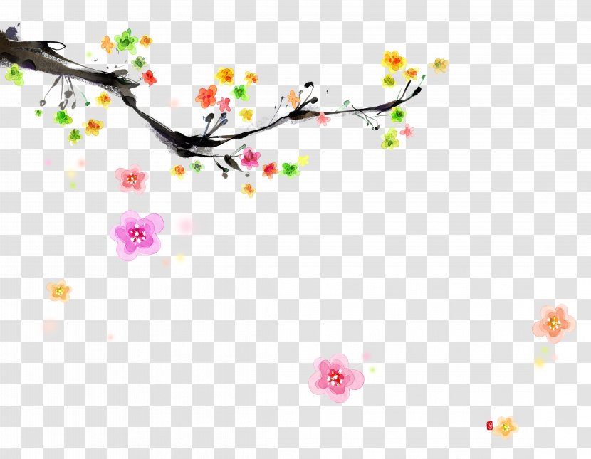 Plum Blossom Gongbi Illustration - Tree - Flower Transparent PNG