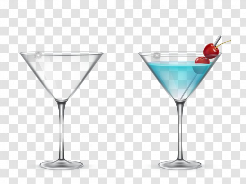 Cocktail Wine Blue Lagoon Grappa Vodka - Vector Transparent PNG