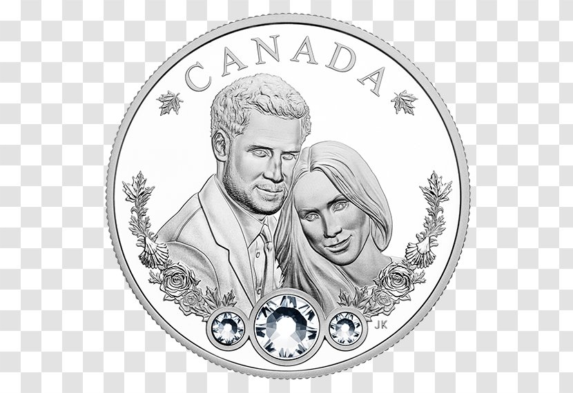 Wedding Of Prince Harry And Meghan Markle Canada Coin - Black White Transparent PNG