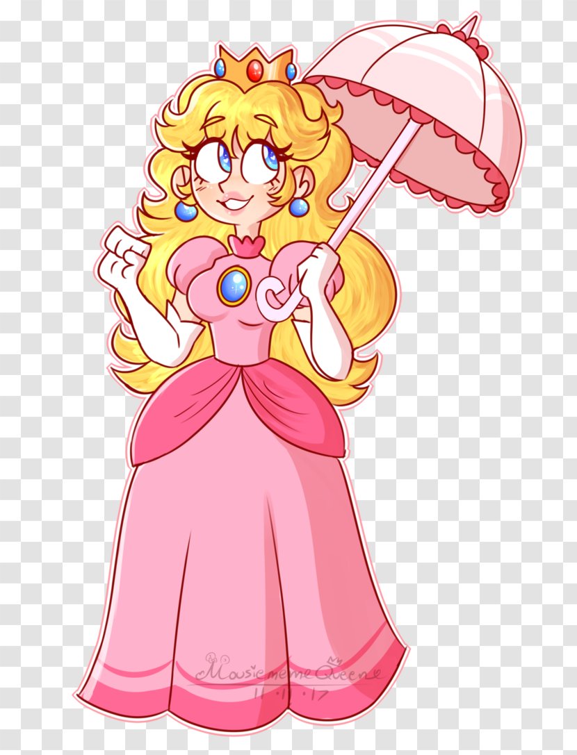 Princess Peach Paper Mario Art Female - Heart Transparent PNG