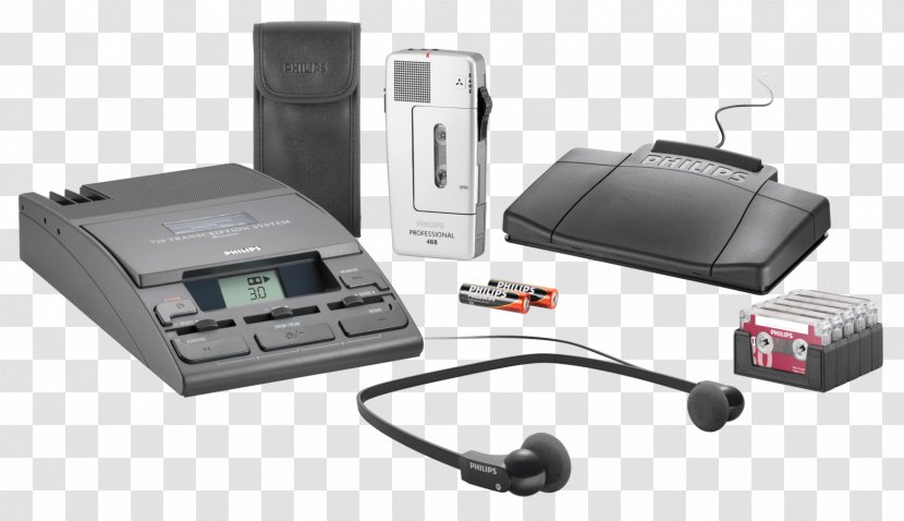 Dictation Machine Digital Transcription Dictaphone Accessories Philips LFH720 Black - Electronics Transparent PNG