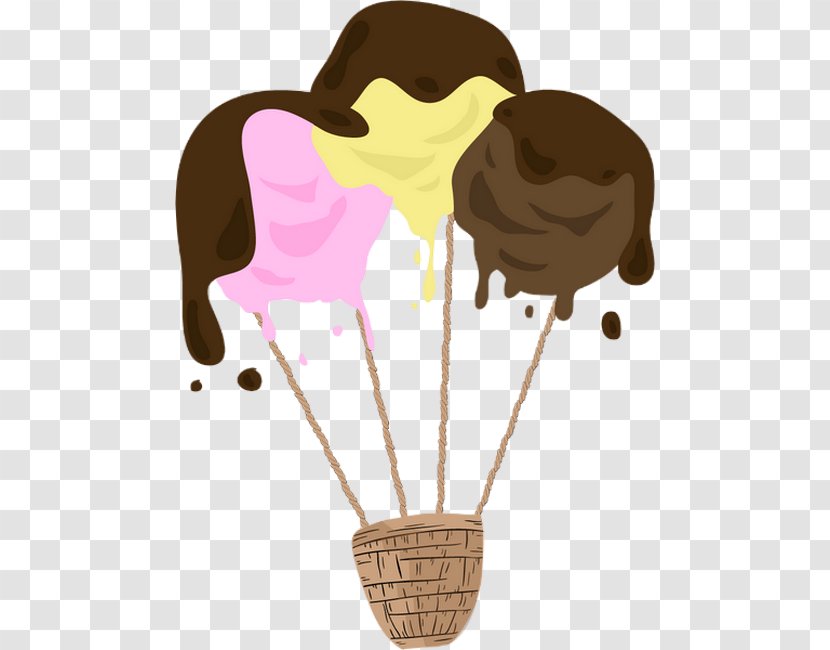 Ice Cream Cone Background - Hot Air Balloon - Dessert Chocolate Transparent PNG