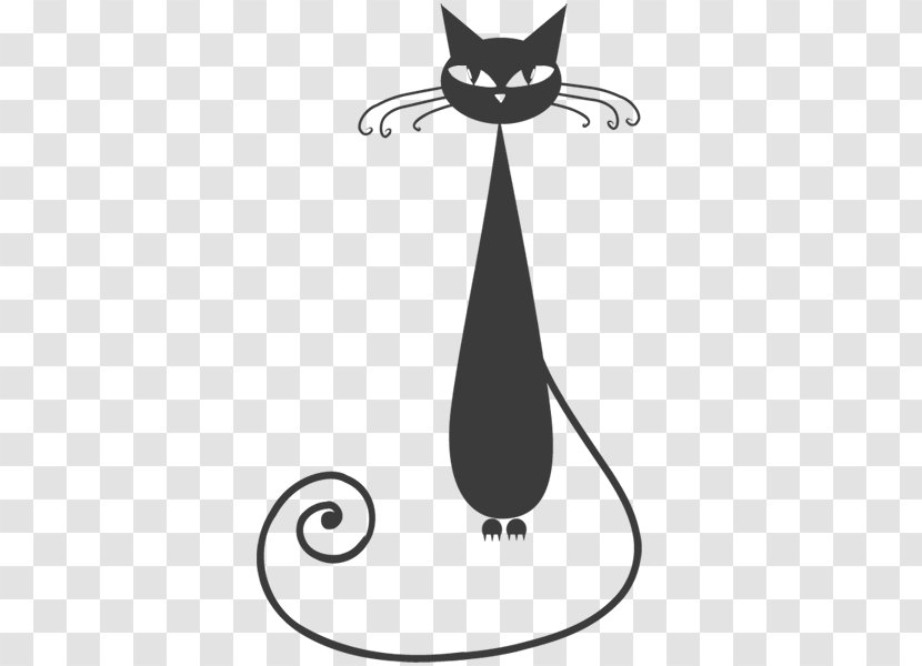 Black Cat Kitten Silhouette - Tail Transparent PNG