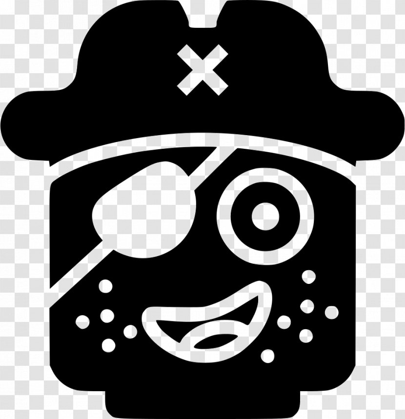 Emoticon Piracy Clip Art - Black And White - Smiley Transparent PNG