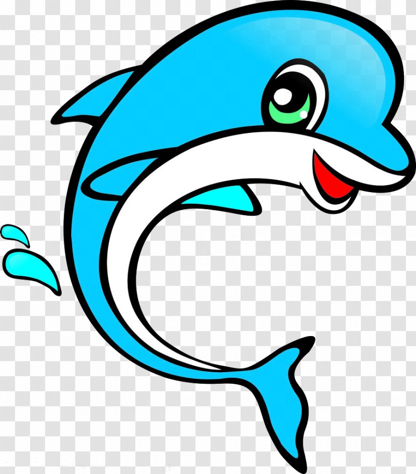Dolphin Cartoon Clip Art - Blue Baby Transparent PNG