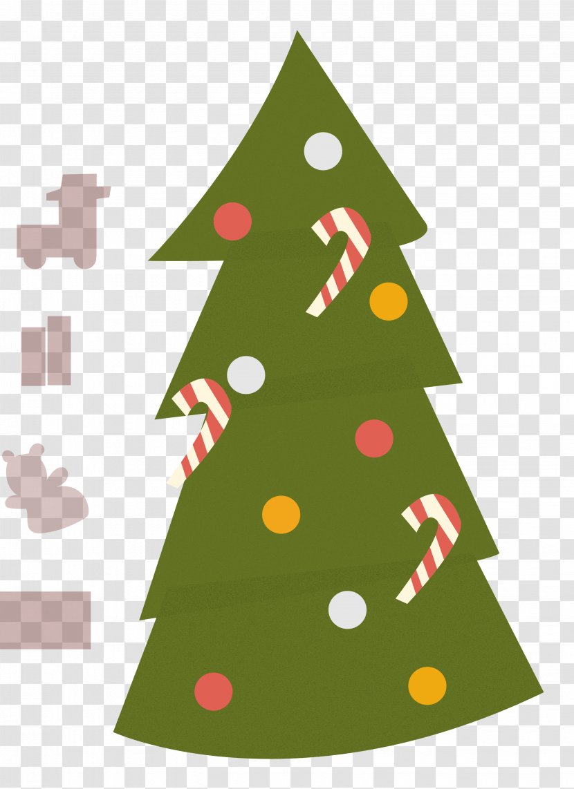 Christmas Tree Santa Claus Card - Retro Transparent PNG