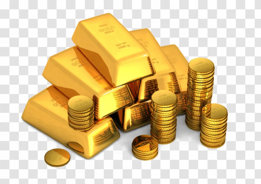 Gold Bar Coin Bullion - Coins Element Transparent PNG