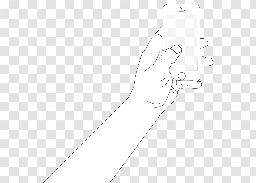 Paper Line Art Thumb Drawing - Design Transparent PNG