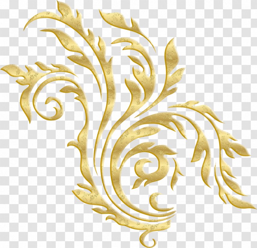 Gold Clip Art - Floral Transparent PNG
