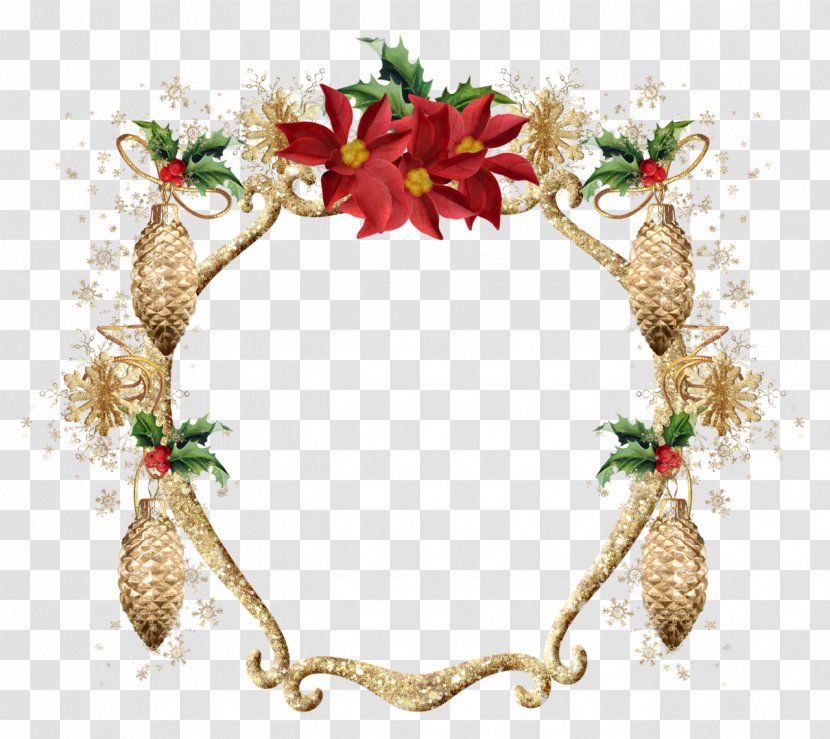 Flower Red Wreath Gold - Twig - Christmas Transparent PNG