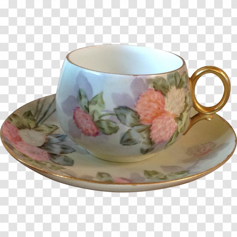 Coffee Cup Saucer Porcelain Mug - Ceramic - Hand-painted Carnations Transparent PNG