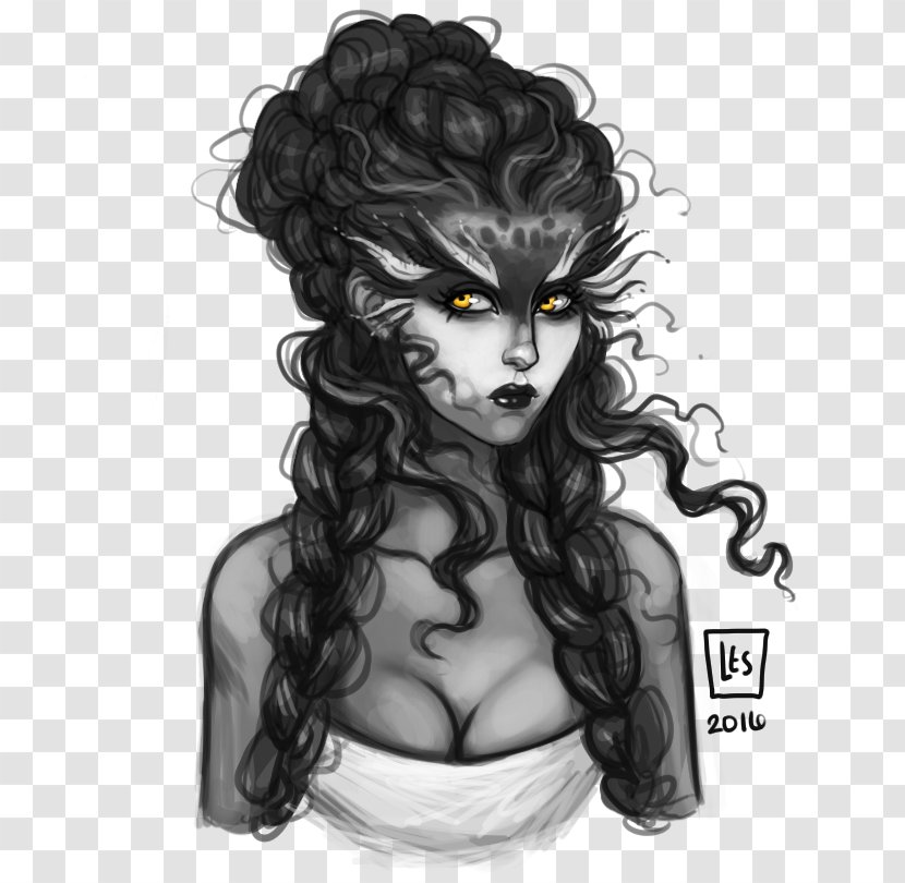 Black Hair Drawing /m/02csf White - Mythical Creature - Legendary Transparent PNG