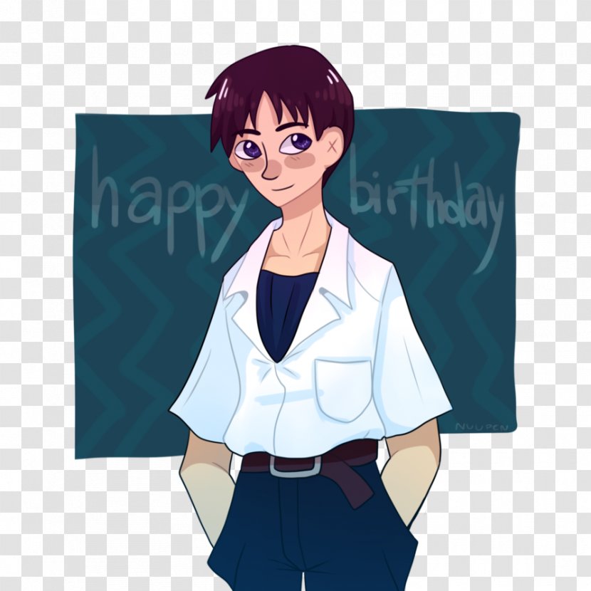 Birthday School Uniform - Watercolor - Shinji Ikari Transparent PNG