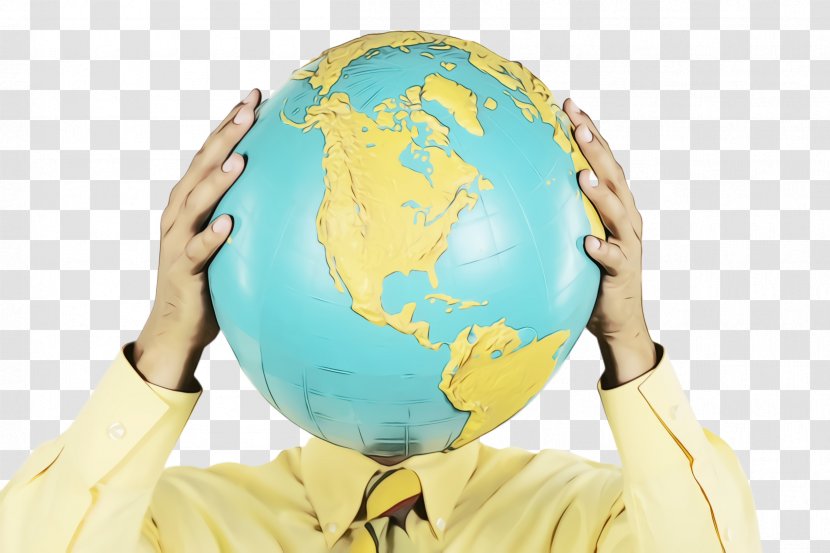Globe Yellow Earth World Planet - Paint - Gesture Hand Transparent PNG