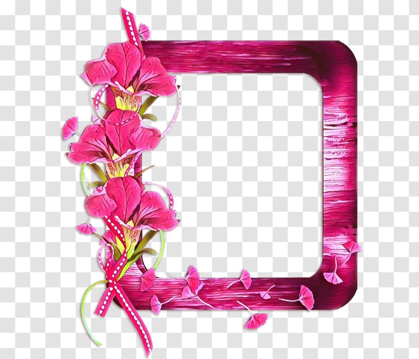 Picture Frame - Pink - Flower Rectangle Transparent PNG