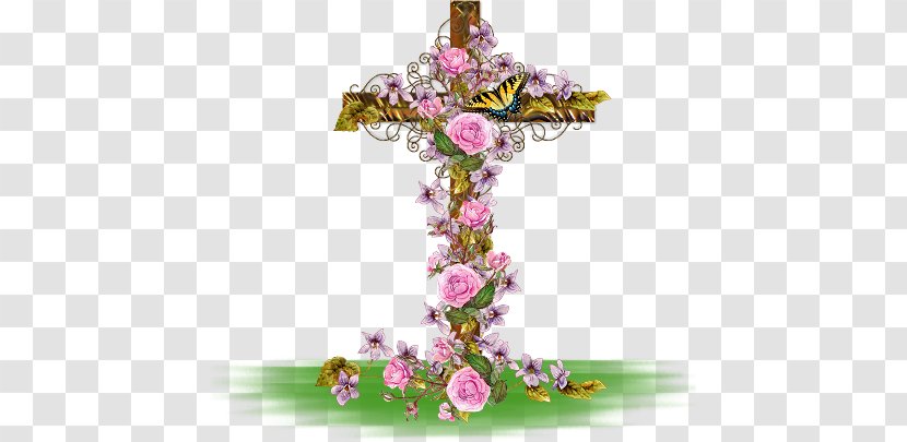 Easter Bunny Christmas Flower Clip Art - Blessing Cross Transparent PNG