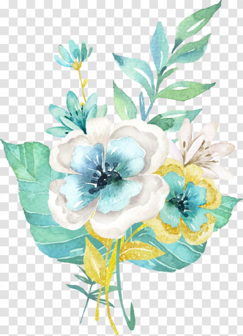Floral Design Cut Flowers Watercolour Clip Art - Flower Bouquet Transparent PNG