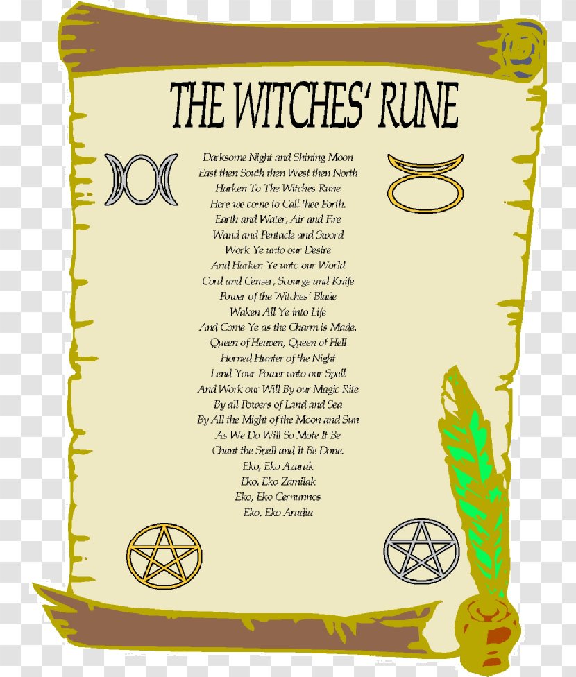 Wiccan Rede Witchcraft Poetry Paganism - Wicca - Palm Circle Transparent PNG