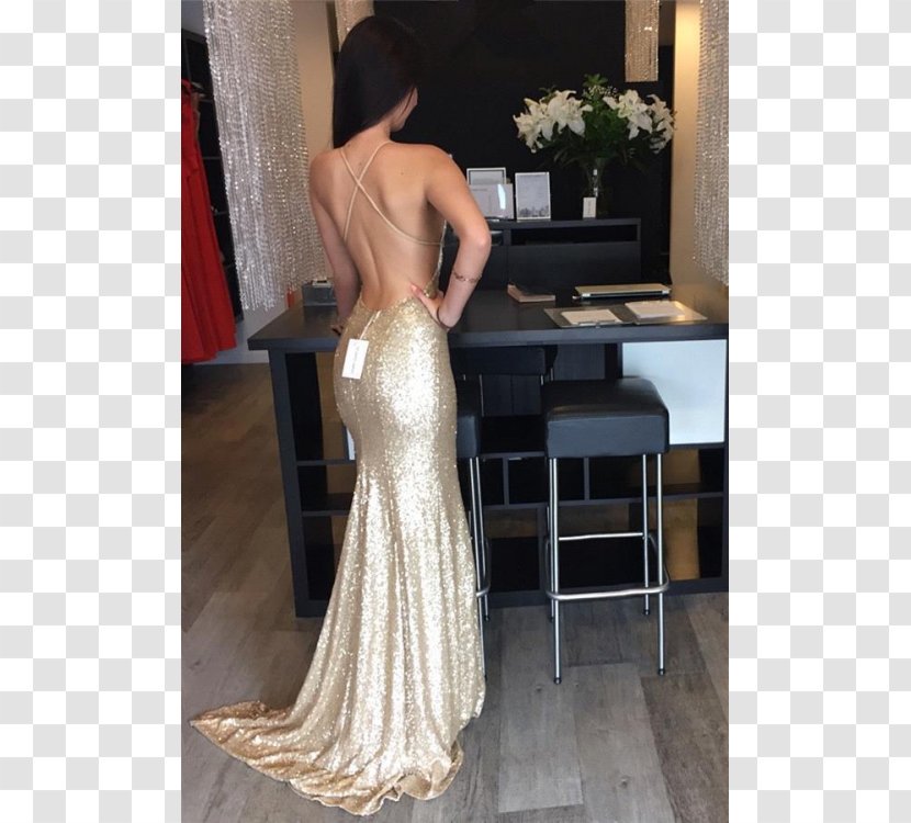 Backless Dress Prom Evening Gown Sequin - Formal Wear Transparent PNG