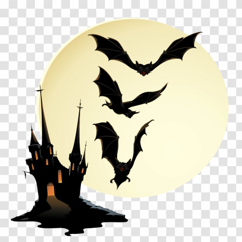 Halloween Haunted House Spooky Clip Art - Bat Transparent PNG