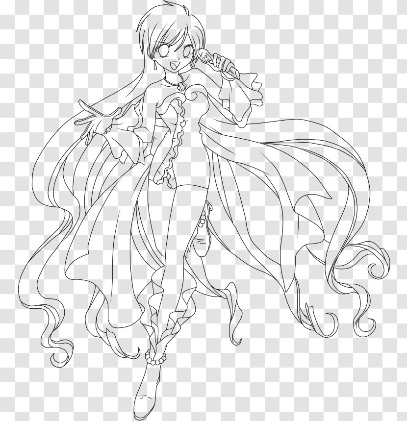 Lucia Nanami Mermaid Melody Pichi Pitch Coloring Book Drawing - Silhouette Transparent PNG