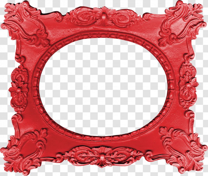Red Picture Frame Mirror - Pink Transparent PNG