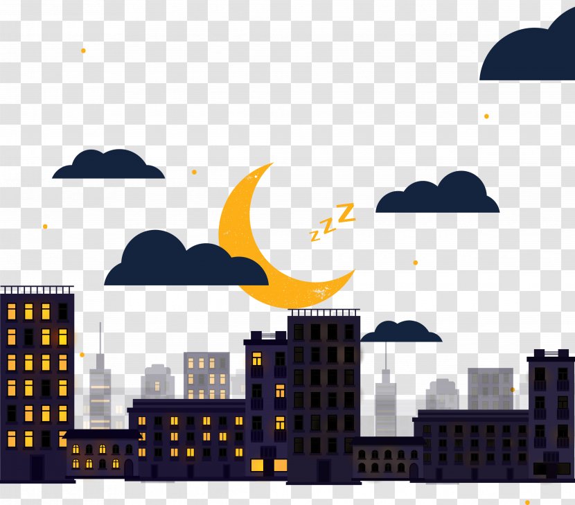 City Cartoon Download - Text - Moonlight Transparent PNG