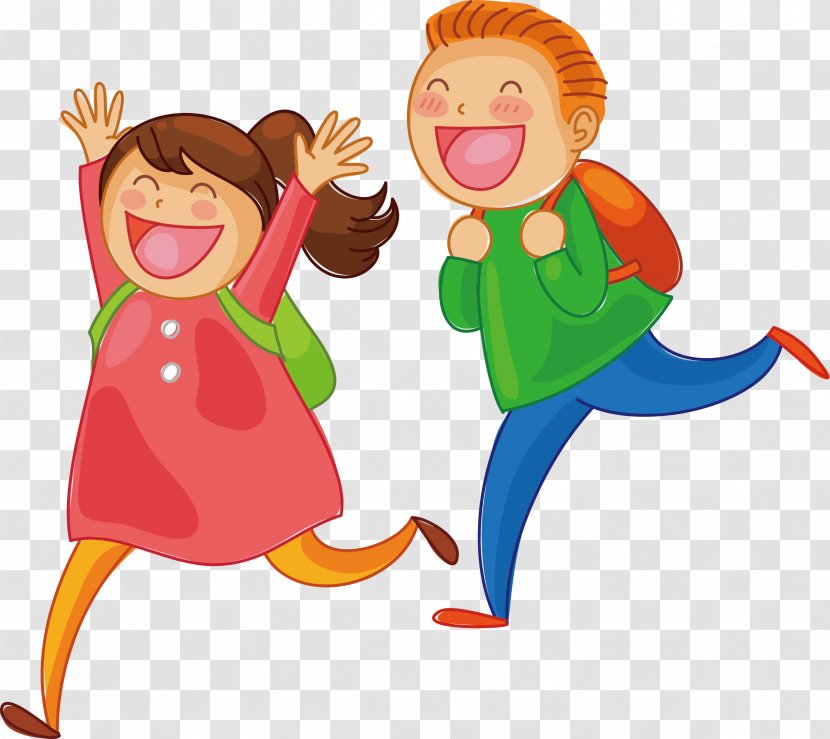 Cartoon Child Clip Art - Food - Children Running Transparent PNG