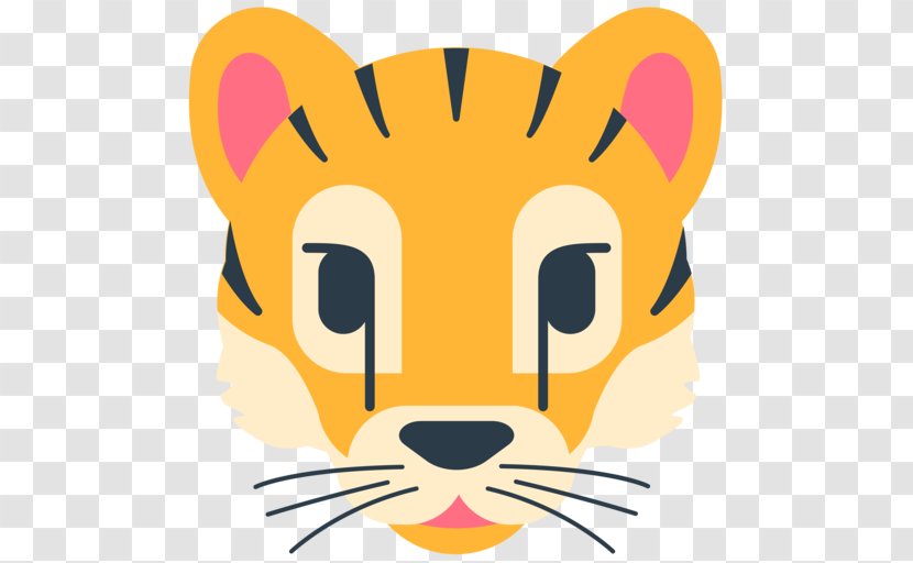 Whiskers Tiger Emoji Cat Clip Art - Small To Medium Sized Cats Transparent PNG