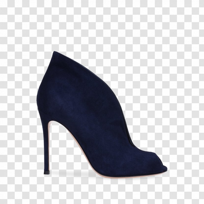 Cobalt Blue Suede Heel Boot Shoe Transparent PNG