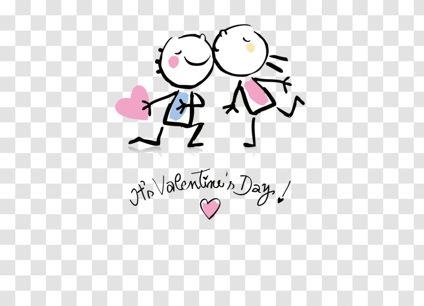 Cartoon Kiss Romance Clip Art - Lovely Couple Transparent PNG