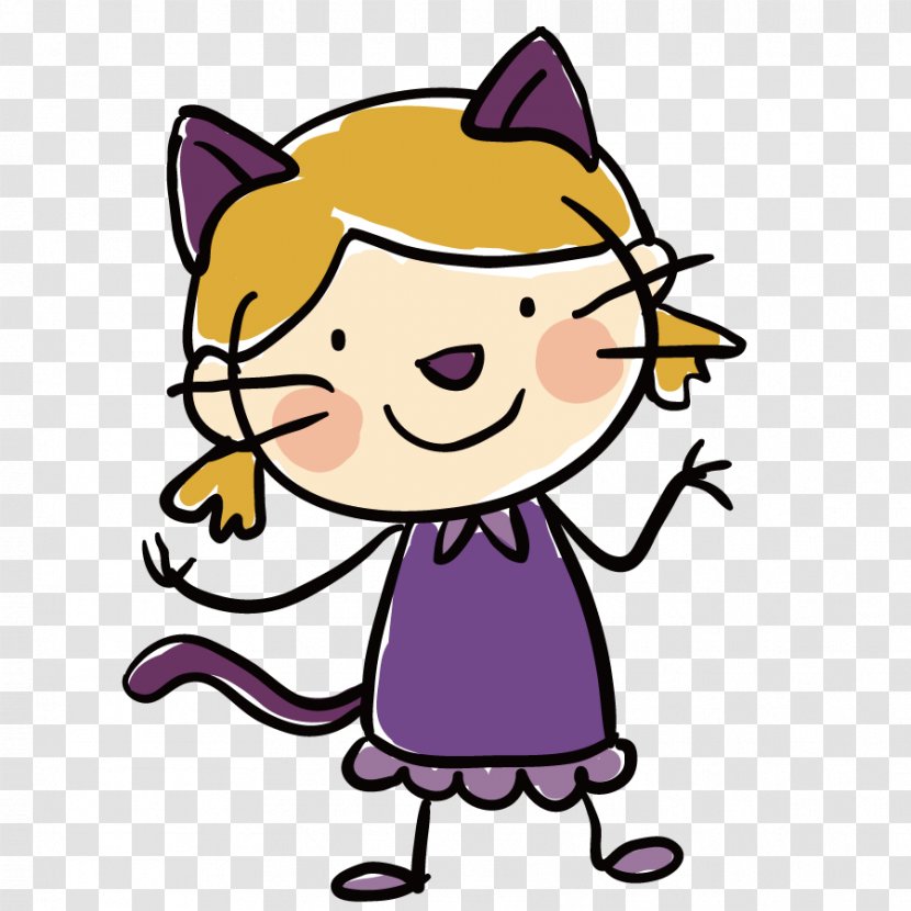 Halloween Disguise Drawing Euclidean Vector Child - Cute Little Cat Transparent PNG