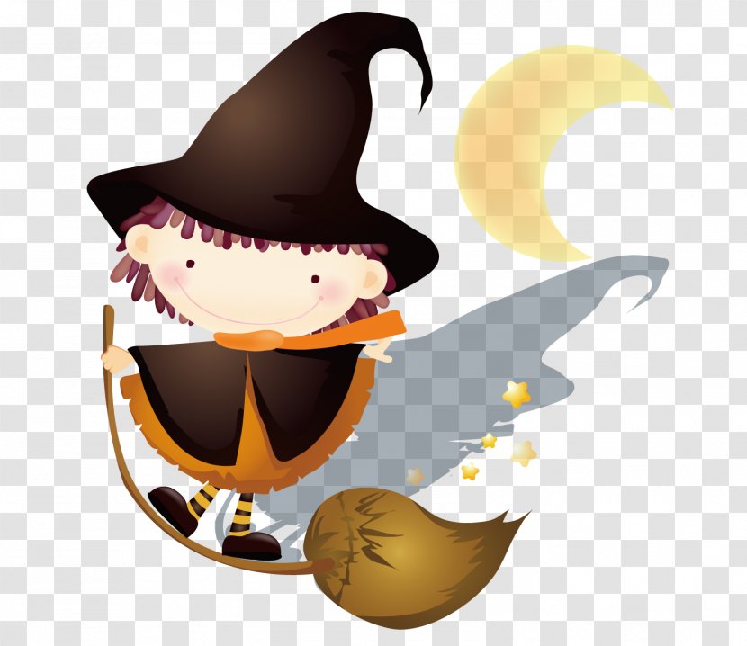 Hag Broom Boszorkxe1ny - Food - Little Witch Under The Night Sky Transparent PNG