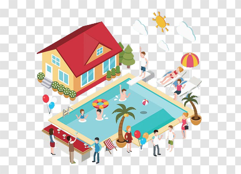 Swimming Pool - And House Transparent PNG