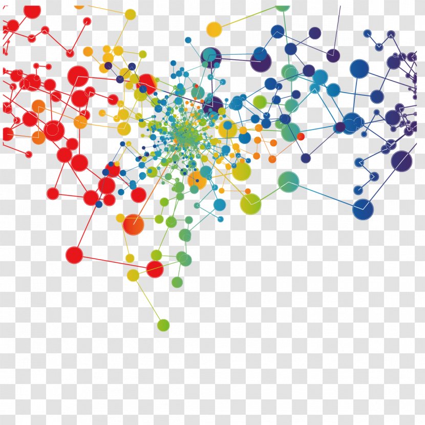 Color Line - Symmetry - Colored Dots And Connecting Lines Transparent PNG