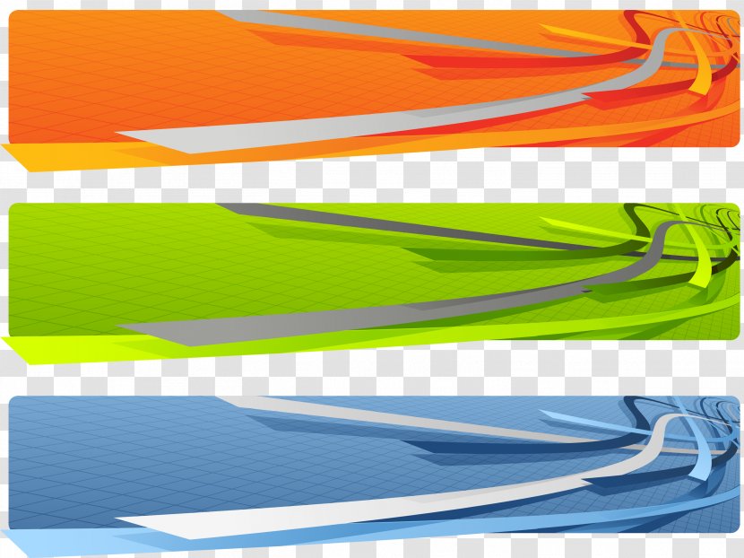 Web Banner 3D Computer Graphics Illustration - Banners Abstract Vector Set Transparent PNG
