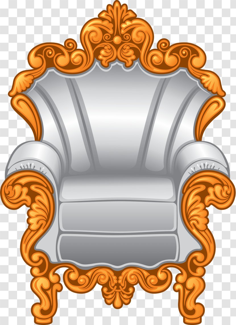 Throne Royalty-free Clip Art - Orange - Sofa Transparent PNG