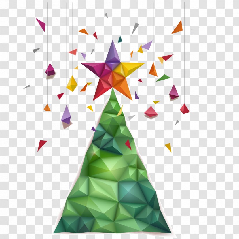 Paper Christmas Tree Origami Transparent PNG