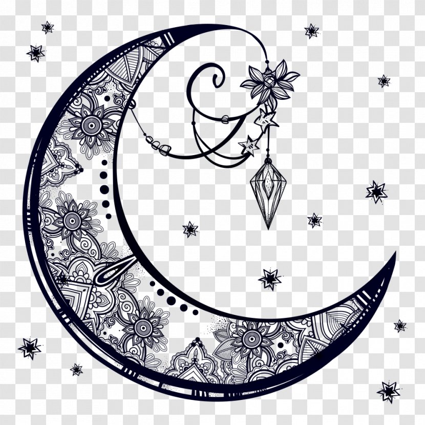 Drawing Crescent Moon - Art - Decoration Transparent PNG