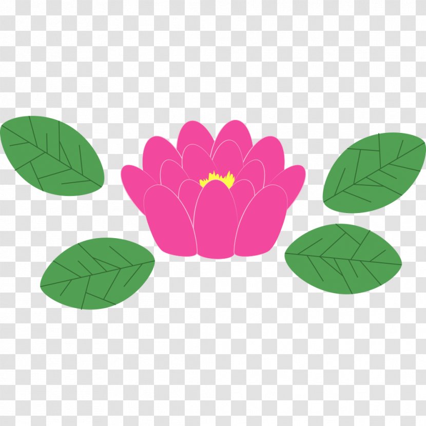 Japan Poster Element - Grass - Four Green Leaves And Lotus Transparent PNG