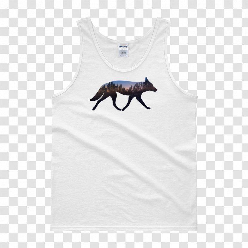 T-shirt Urban Coyote Top Sleeve - Canidae - White Tank Transparent PNG