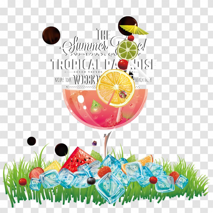 Ice Cream Juice Iced Tea Soft Drink - Creative Fruit Drinks Effect Transparent PNG