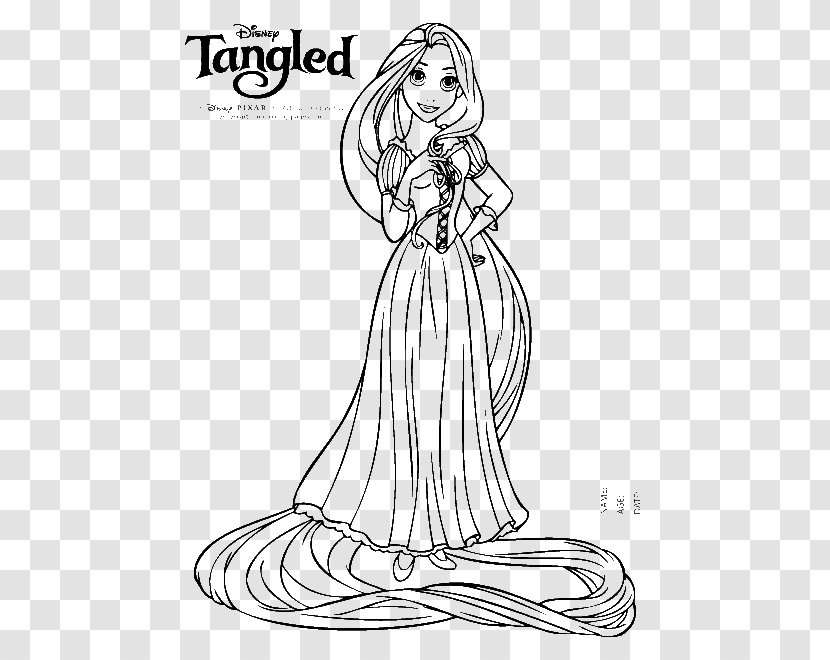 Rapunzel Coloring Book Disney Princess Tangled Fairy Tale - Drawing Transparent PNG