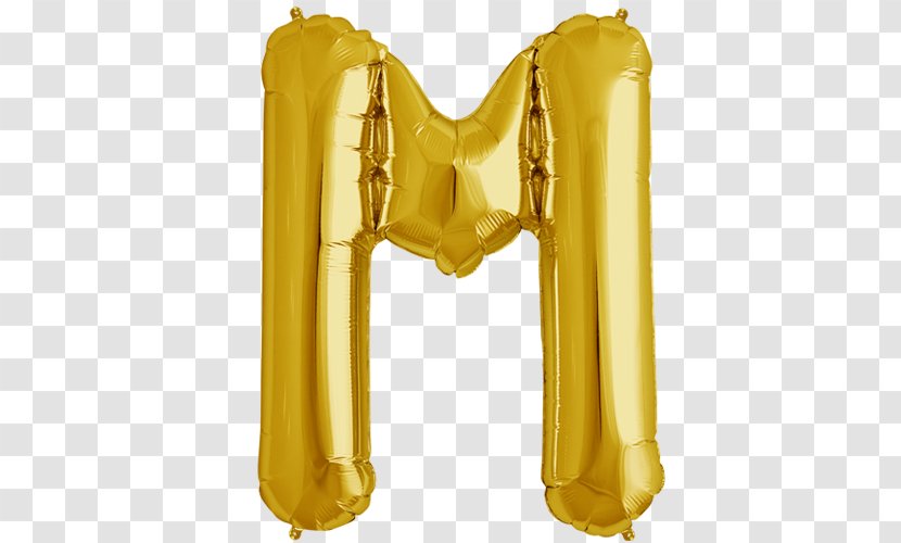 Gas Balloon Party Letter Gold - Spelling - M Transparent PNG